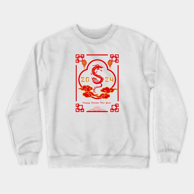 2024 Year of the Dragon, Hello 2024, New Years Eve Shirts, Chinese New Year 2024, Christmas Gifts 2023 Crewneck Sweatshirt by sarcasmandadulting